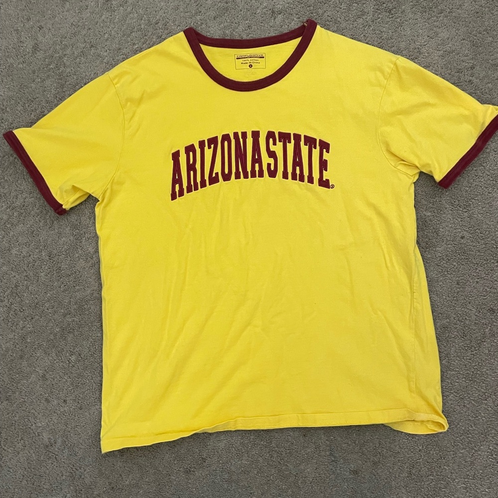 Arizona State University Sun Devils Yellow Ringer T-Shirt